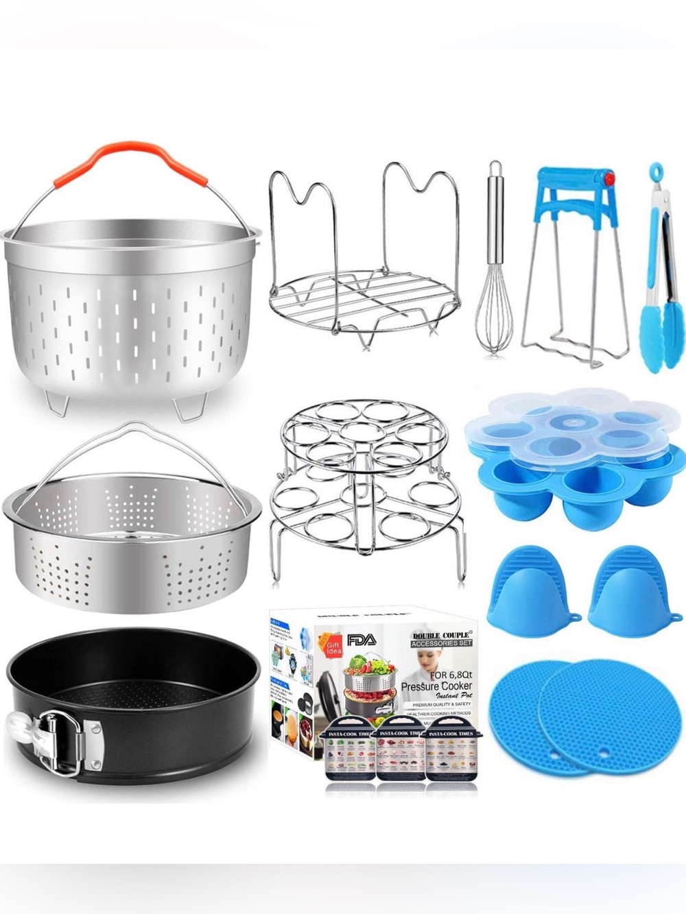 🍲 NEW 17 Pc Instant Pot Accessories Set 6/8 Qt Steamer Basket Egg Bites Pan
